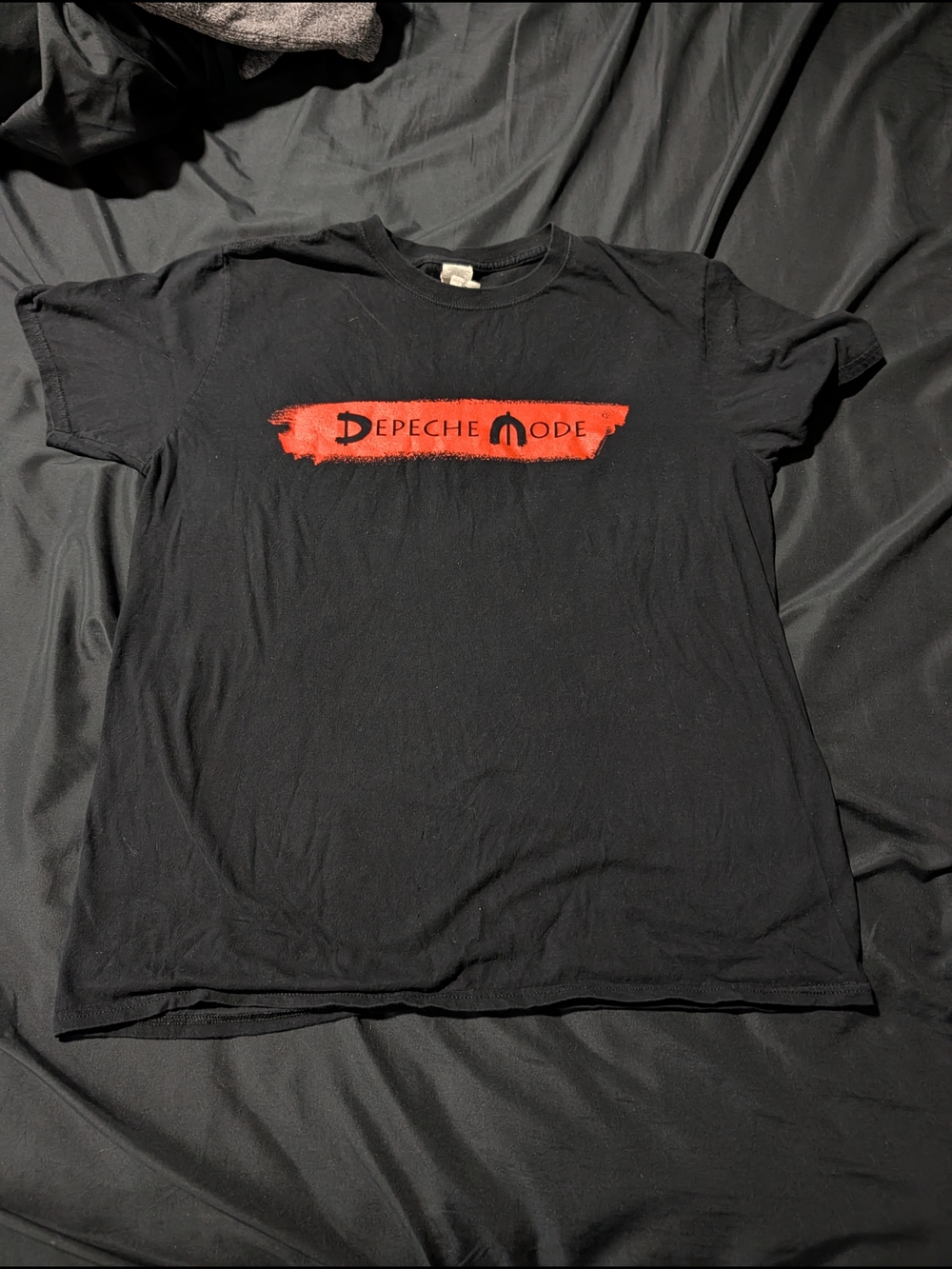 Gildan Black Short-Sleeve Tee with Red Depeche Mode Graphic